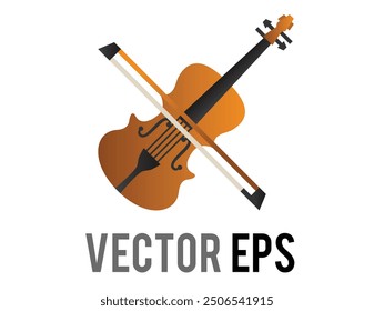 El Vector aislado gradiente marrón icono de violín clásico de madera