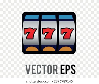 The isolated vector gradient casino lucky draw slot gambling machine 777 icon