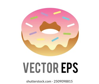 O vetor isolado gradiente rosa doce lanche sobremesa ícone donut