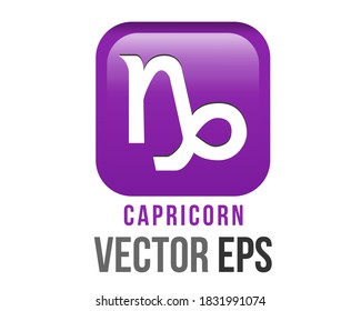 The isolated vector gradient purple Capricorn astrological sign emoji icon in the Zodiac, represents Goat svg