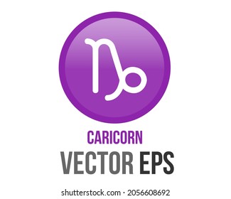 The isolated vector gradient purple Capricorn astrological sign icon in the Zodiac, represents Goat