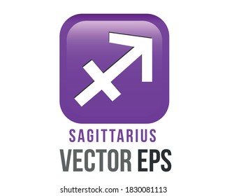 The isolated vector gradient purple Sagittarius astrological sign emoji icon in the Zodiac,  represents weighing scales