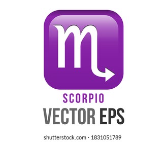 The isolated vector gradient purple Scorpio astrological sign emoji icon in the Zodiac, represents Scorpion svg