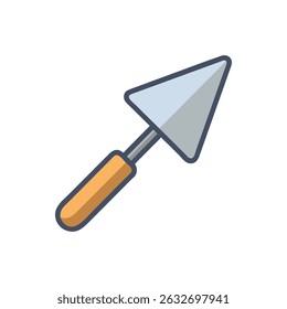 Isolated vector graphic depicting a trowel construction tool icon