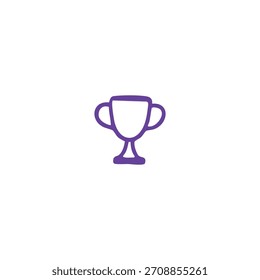 O vetor gráfico isolado representa uma taça de troféu roxo em um fundo branco, significando sucesso ou vitória.