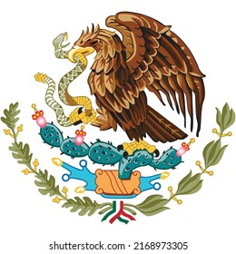 Isolated vector graphic of the eagle of the Mexican national flag.