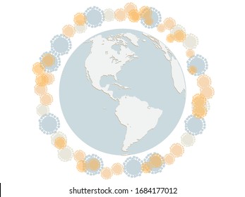 isolated vector graphic illustration corona virus global pandemic