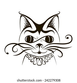 Isolated vector graphical cat, editable object. 