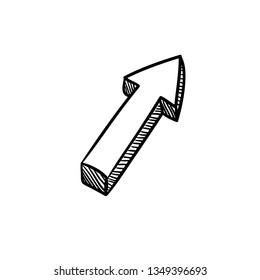 Isolated vector hand drawn arrow on a white background