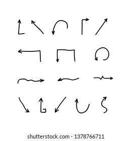 Isolated Vector Hand Drawn Arrow Set Vector / Illustration