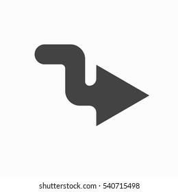 Isolated vector hand drawn arrow on a white background