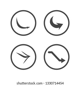 Isolated vector hand drawn arrows set on a white background. Curve arrow icons. vector