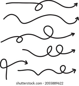 Isolated vector hand drawn arrows set on a white background
