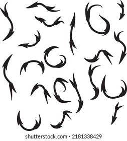 Isolated vector hand drawn arrows set on a white background