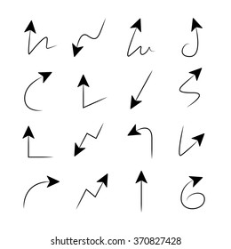 isolated vector hand drawn arrows