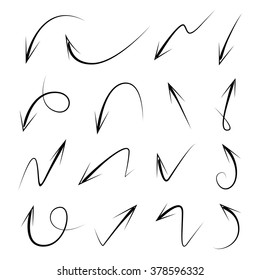 isolated vector hand drawn arrows