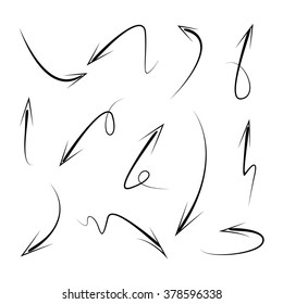 isolated vector hand drawn arrows