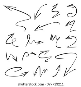 isolated vector hand drawn arrows
