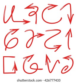 isolated vector hand drawn arrows