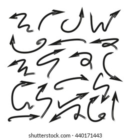 isolated vector hand drawn arrows set