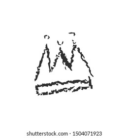 Isolated vector hand drawn crown with crayola texture. Vector Illustration. Doodle king, queen, princess icon. Isolated art royalty element