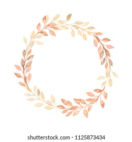 The isolated vector hand painted pastel watercolor wreath plant wedding decoration 