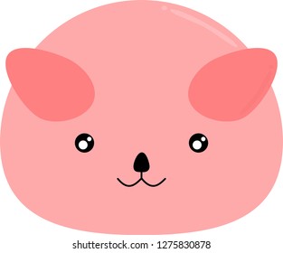 A isolated vector of happy, cute and pink rabbit monster  creature