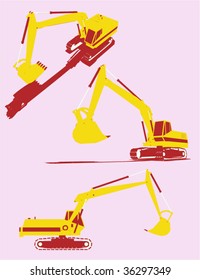 isolated vector heavy utility vehicles