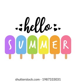 Isolated Vector Hello Summer Illustration