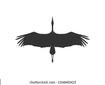 Isolated Vector Heron Animal Design on White Background