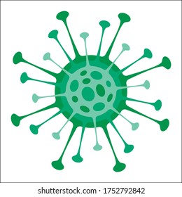 Icono de bacteria del vector aislado, Coronavirus Sin Infección. Peligroso 