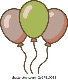 Isolated vector icon of balloons on a background. This image features balloons, icon, vector, illustration, graphic.