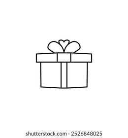 Isolated vector icon of a customer gift, featuring an editable line gift box symbol. Ideal for loyalty programs, client appreciation, or business promotions