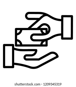 Isolated vector icon design on income