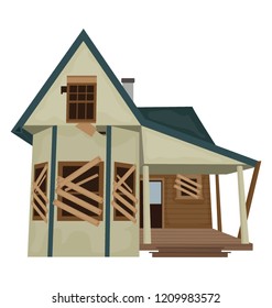 
Isolated vector icon of a haunted house
