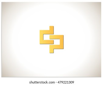 Isolated vector icon logo sign symbol, which consists of any combination of linked letters p, b, pp, bb, bp, pb