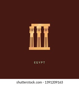 Isolated vector icon of Luxor Temple - the ruins of the temple of Amun-Ra, on the right bank of the Nile, in the southern part of Thebes, within the modern city of Luxor.