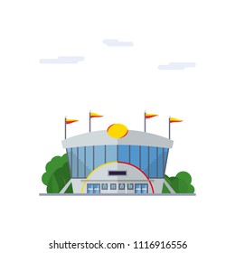 Isolated Vector Icon Of Modern Sports Stadium Building