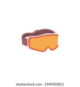 Isolated vector icon protection goggles for extreme winter sport.