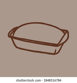 isolated vector icon of a rustic bread in free hand draw style