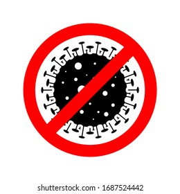 Isolated vector icon sign for coronavirus caution