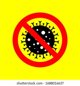 Signo de icono vectorial aislado para la precaución de coronavirus