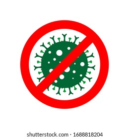 Signo de icono vectorial aislado para la precaución de coronavirus