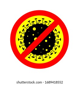 Signo de icono vectorial aislado para la precaución de coronavirus