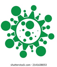 Isolated vector icon of virus on green background for poster, banner, flyer, banner eps 10