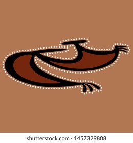 Isolated vector illustration. Abstract folk pattern with dotted lines. Ancient Ukrainian ethic pottery motif. Cucuteni-Trypillia Neolithic culture.