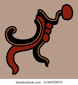 Isolated vector illustration. Abstract Mayan decor. Based on ancient art of Mexican Maya Indians.