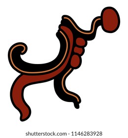Isolated vector illustration. Abstract Mayan decor. Based on ancient art of Mexican Maya Indians.