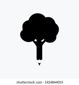 Isolated Vector Illustration. Abstract sign of Tree Pen