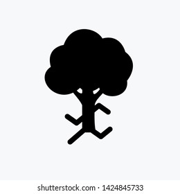 Isolated Vector Illustration. Abstract sign of Running Tree
